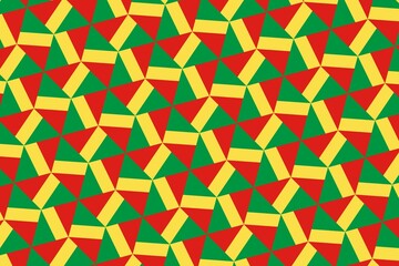 Geometric pattern in the colors of the national flag of Republic of the Congo. The colors of Republic of the Congo.