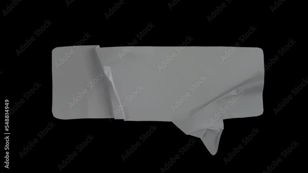 Aufkleber animation of cut out paper in bubble speech shape. stop motion for creative videos overlay. bubble t
