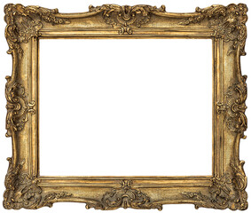 PNG Baroque golden picture frame isolated png frame - 548816551