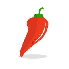 Chili pepper and shadow icon. Vector.