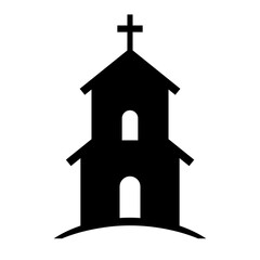 Christ Church silhouette icon. Christianity. Vector.