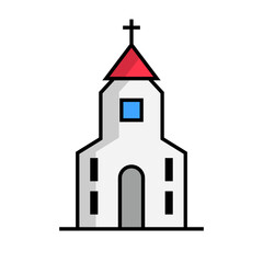 Modern Christian Church Icon. Holy building. Vector.