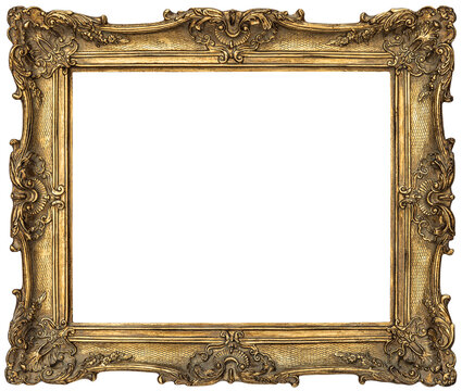 PNG Baroque golden picture frame isolated png frame