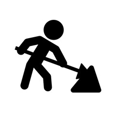 Construction worker silhouette icon. Vector.