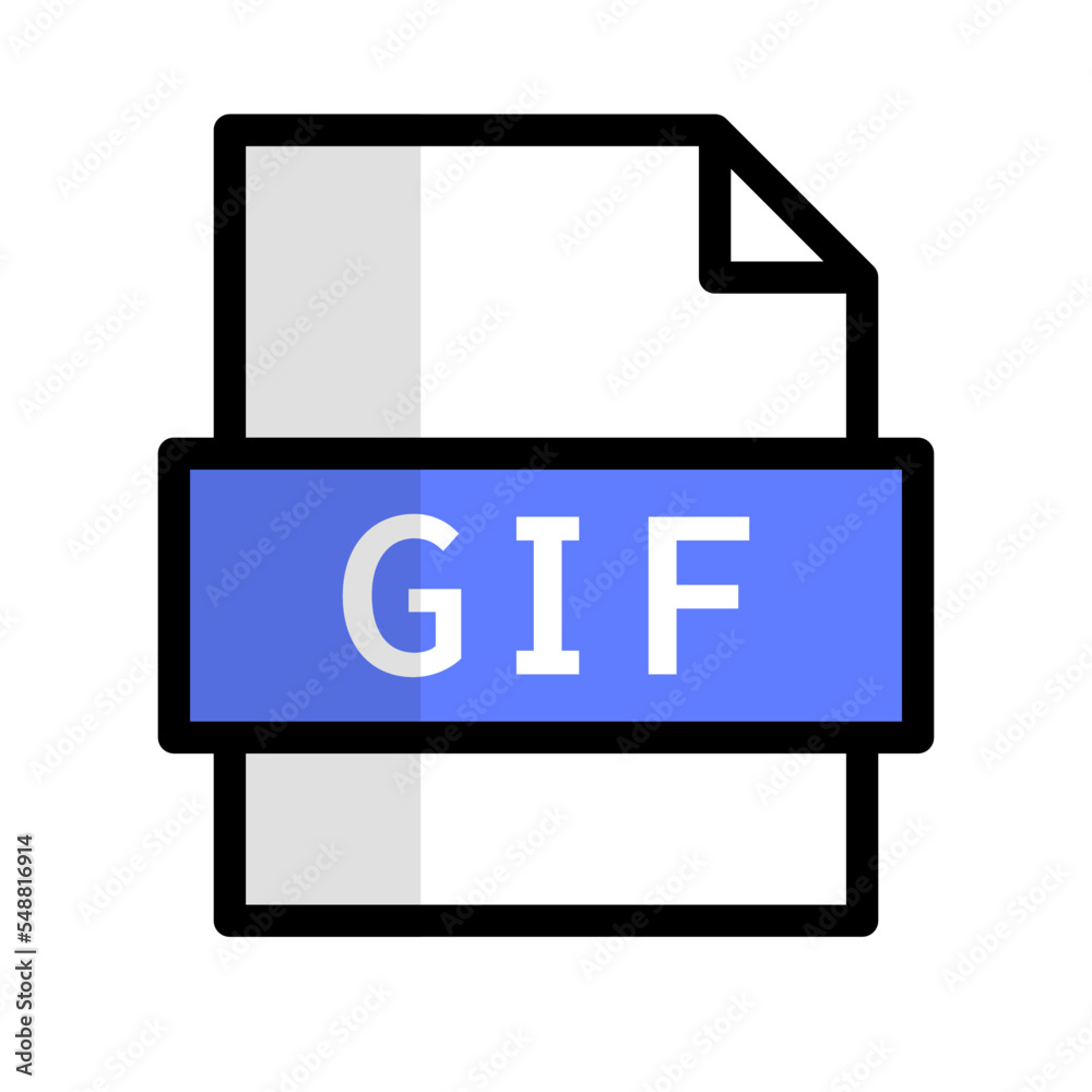 Poster gif file icon in graphics interchange format. vector.