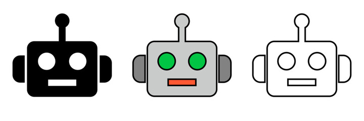 Robot Icon Set. Machine. Vector.