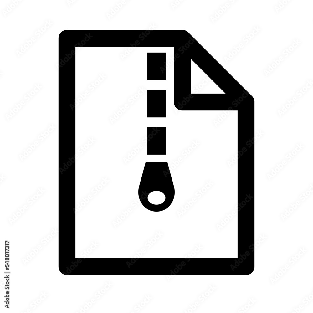 Poster simple zip file icon. compressed file. vector.
