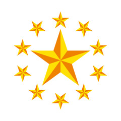 golden star icon in trendy flat design