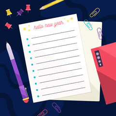 Colorful new year resolutions vector design