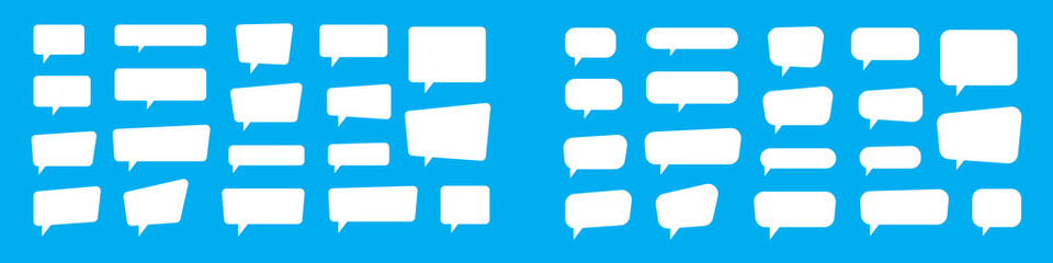 Set of speech bubbles. Blank empty vector white speech bubbles. Cartoon balloon word design. Speak bubble text, chatting box, message box, outline cartoon.