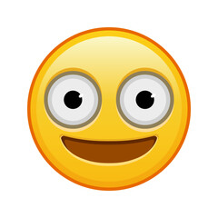 Face with big eyes Large size of yellow emoji smile