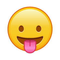 Face with protruding tongue Large size of yellow emoji smile