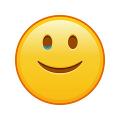 Happy face with tears Large size of yellow emoji smile