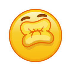 Kissing face with laughing eyes Large size of yellow emoji smile