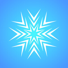 Simple illustration of winter snowflake for Christmas ball and tree
