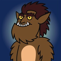 Character, wolfman, icon, mascot, comic, funny figure, cartoon,