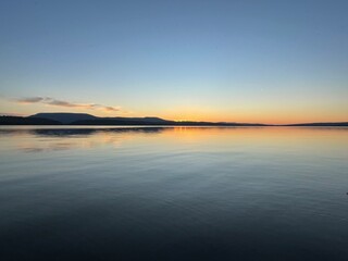 sunset over a lake