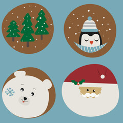 christmas icons set with cookies