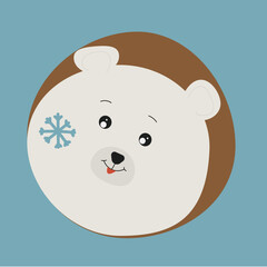 Christmas card with a polar bear