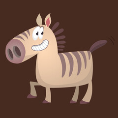 Naklejka premium Happy cartoon zebra. Vector illustration of animal character design