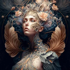 Zelfklevend Fotobehang stunning interpretation of a mystical dream goddess © Maksim
