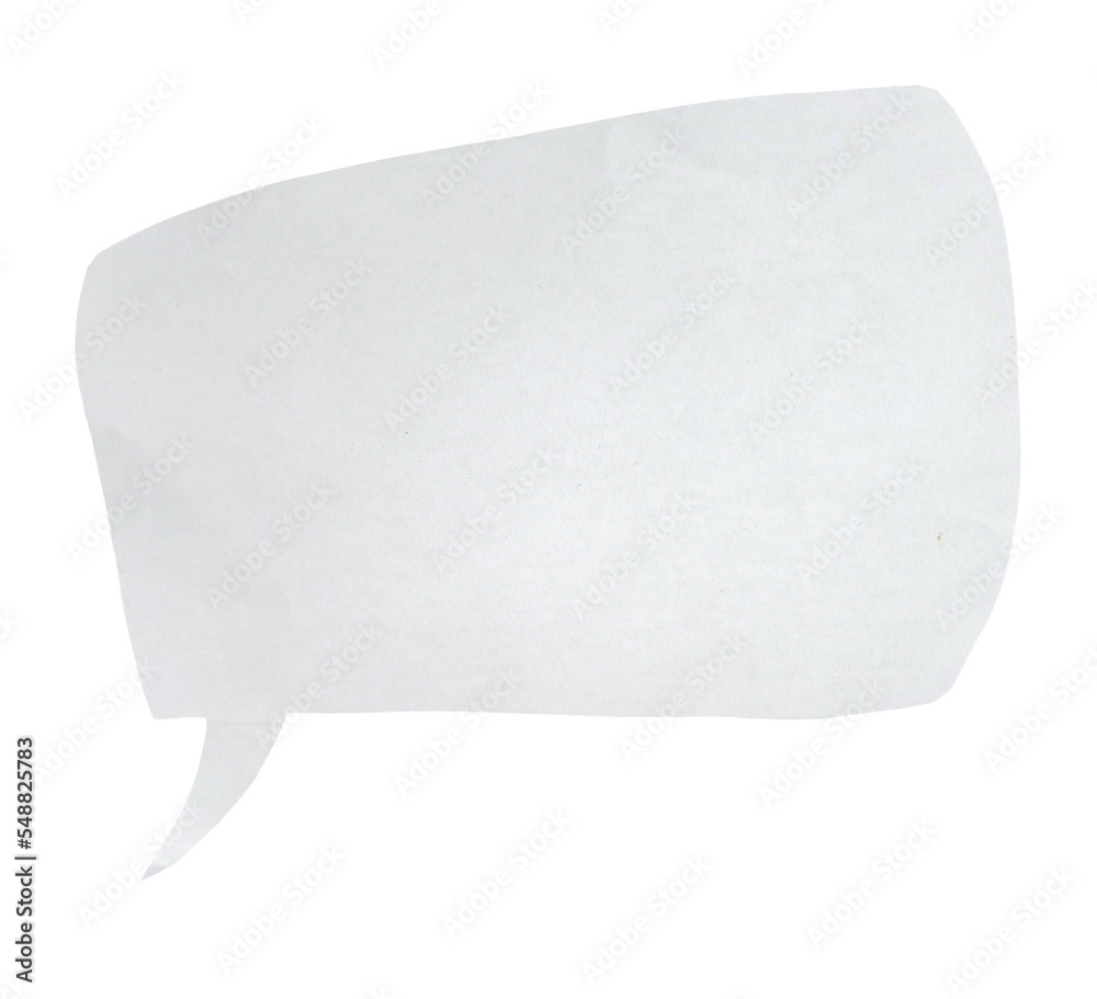Aufkleber paper bubble text in rectangle shape. bubble speech in white crumpled paper texture.
