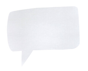 Paper bubble text in rectangle shape. Bubble speech in white crumpled paper texture.