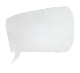Paper bubble text in rectangle shape. Bubble speech in white crumpled paper texture.