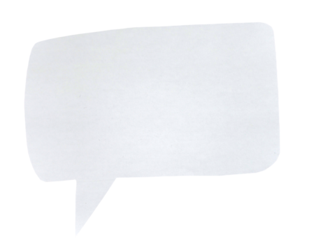 Paper bubble text in rectangle shape. Bubble speech in white crumpled paper texture.