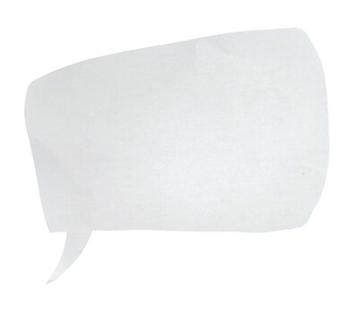 Paper Bubble Text In Rectangle Shape. Bubble Speech In White Crumpled Paper Texture.