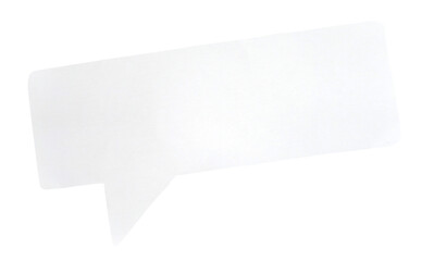Paper bubble text in rectangle shape. Bubble speech in white crumpled paper texture.