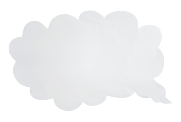 Paper bubble text in cloud shape. Bubble speech in white crumpled paper texture.