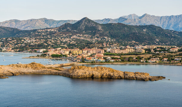 Scenographic summer afternoon view at Ile Rousse (Isola Rossa), in Corse, France.