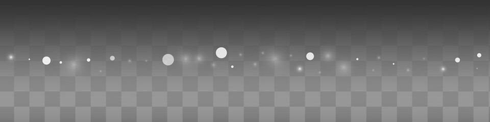 White Snowflake Vector Transparent Panoramic