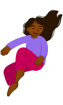 Ni&ntilde;a latina morena durmiendo