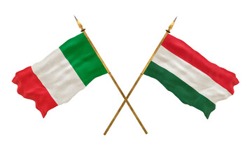 Background for designers. National Day. 3D model National flags Italy and Hungary