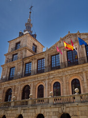 Facade of the Town Hall of Toledo in a sunny day. Castilla La Mancha, Spain, Europe
