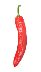 Red hot chili pepper isolated on transparent background, PNG.
