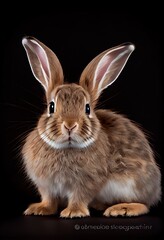 rabbit on a black background
