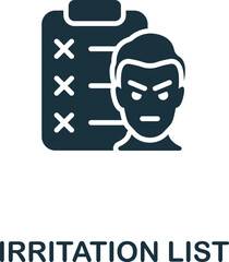 Irritation List icon. Monochrome simple Time Management icon for templates, web design and infographics