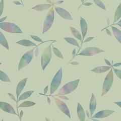 botanical pattern from leaves. Seamless background.