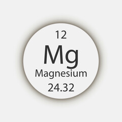 Magnesium symbol. Chemical element of the periodic table. Vector illustration.