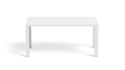 Modern white table isolated on white background. 3d illustration.