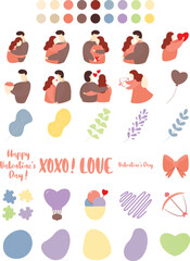 set of valentine illustrations