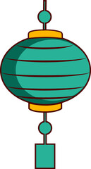 japan chinese new year red yelow gold lantern decoration