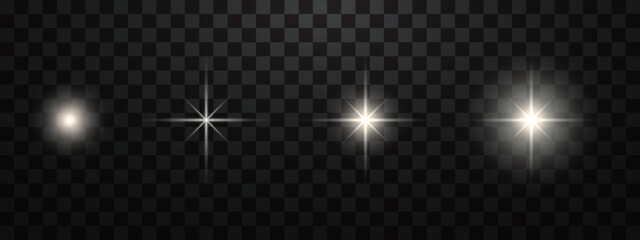 White glowing light effect  for lamp on transparent background