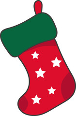 christmas xmas sock decor red green gold snowflakes santa