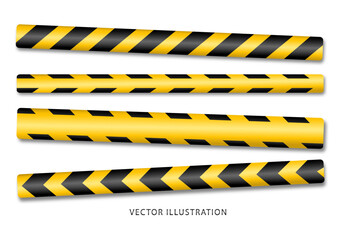 3D vector warning tapes set for construction and crime without text