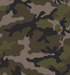 Fototapeta premium Forest camouflage army pattern seamless trendy background, disguise texture.