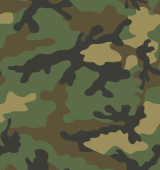 Fototapeta premium Army pattern camouflage, military fabric texture on textile, forest print.